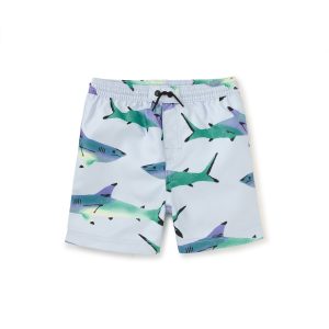 Mid-Length Swim Trunks / Painted Sharks