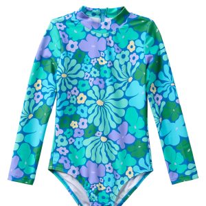 Fleurs / Long Sleeve Surf Suit Swimsuit / Aquaj